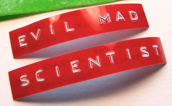 Embossed label tape made with a label maker