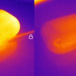 Thermal image showing heat from inductive charging