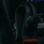 Over-ear headphones on a desk