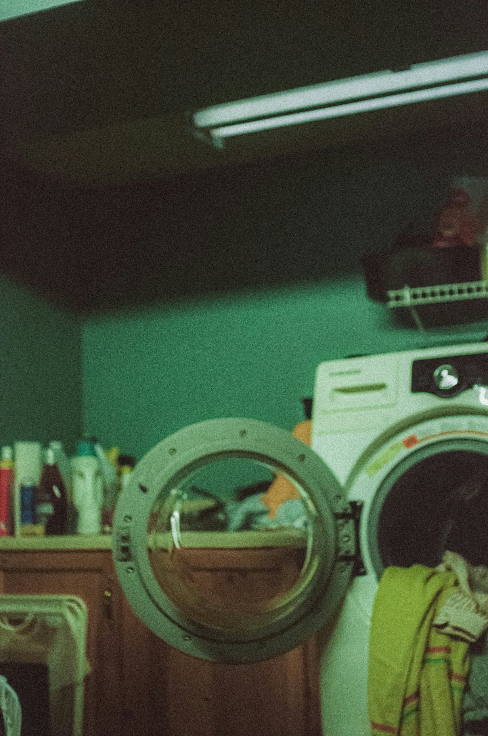 Washing machine in a laundry room