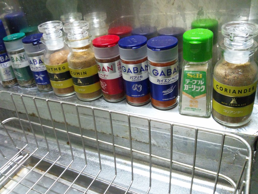 Spice rack with jars