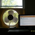 Window fan installed in a window frame