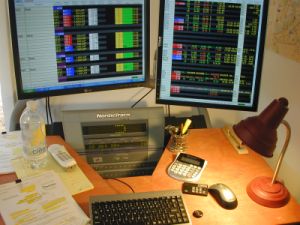Homemade treadmill desk example