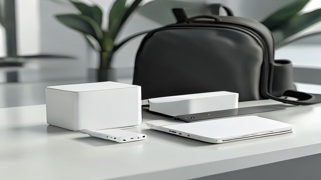 AI-generated comparison of unbranded compact wall-charger power bank and slim laptop-style power bank